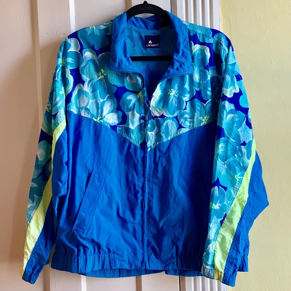 💦{Lizsport} Vintage 90s Floral Windbreaker🎽